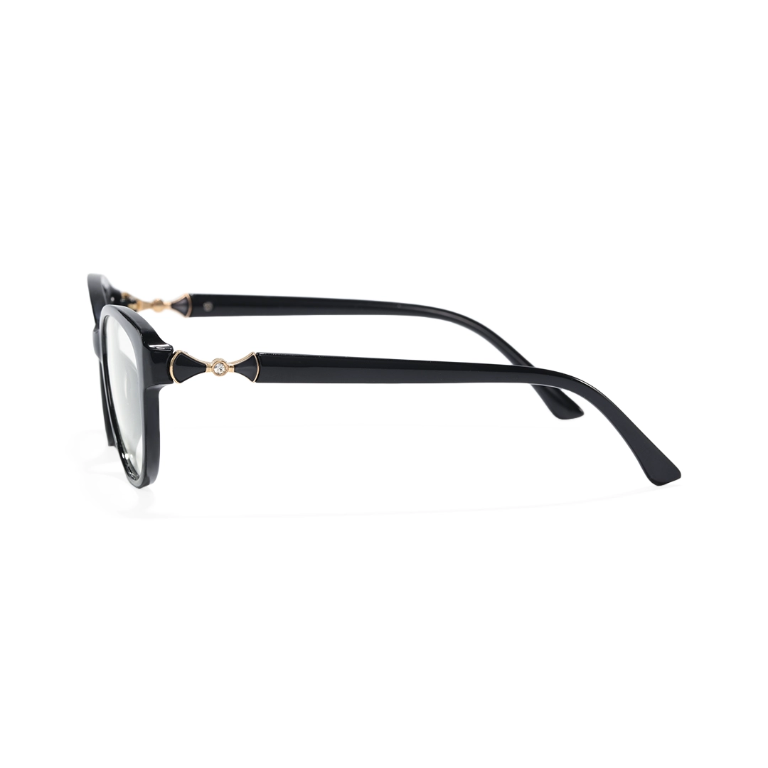 Side view of Delyth cat eye tr90 eyeglasses CR0302509 in black